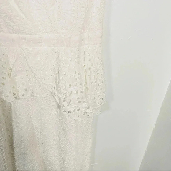 Yumi Kim Dynasty Riviera White Eyelet Midi Dress Ruffle Sleeveless Party Shower - Picture 12 of 13
